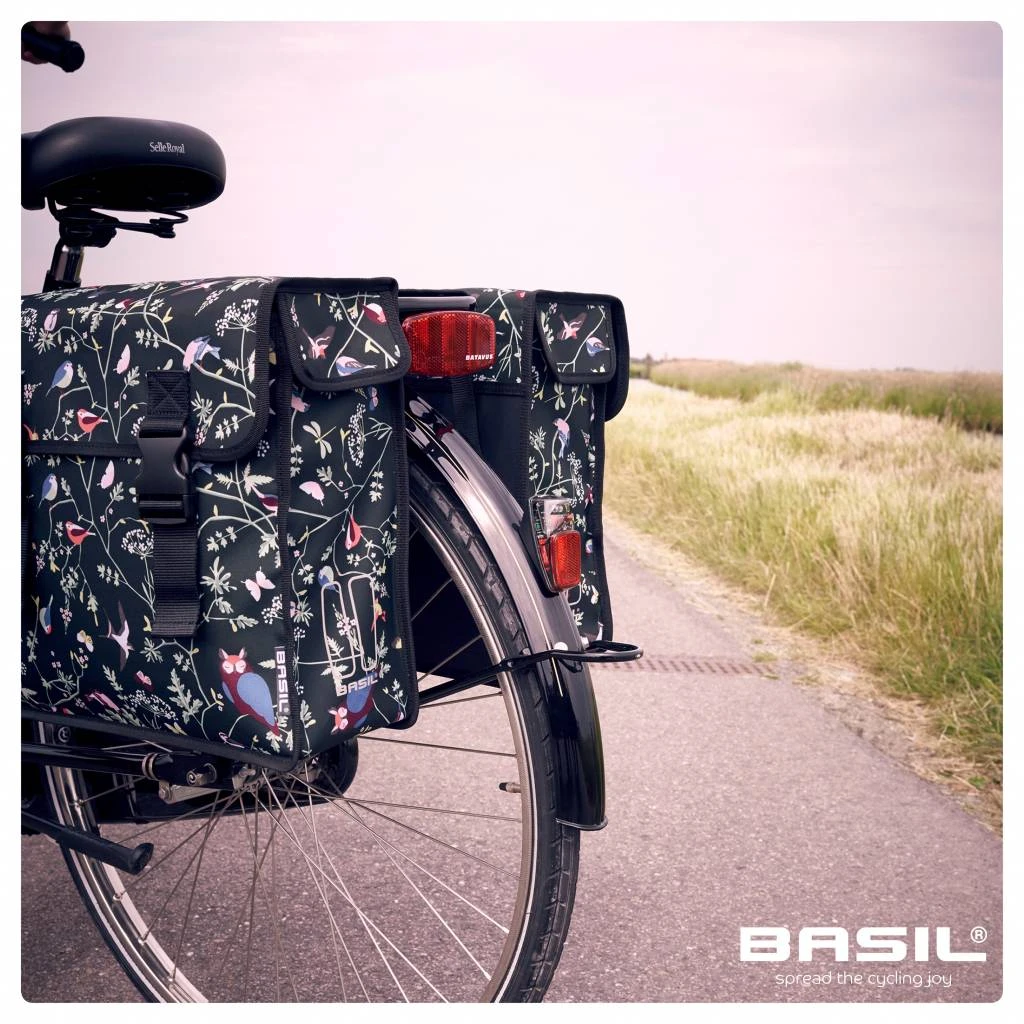 BASIL Sacoches Wanderlust Noir/Fleurs 35 L – Image 3