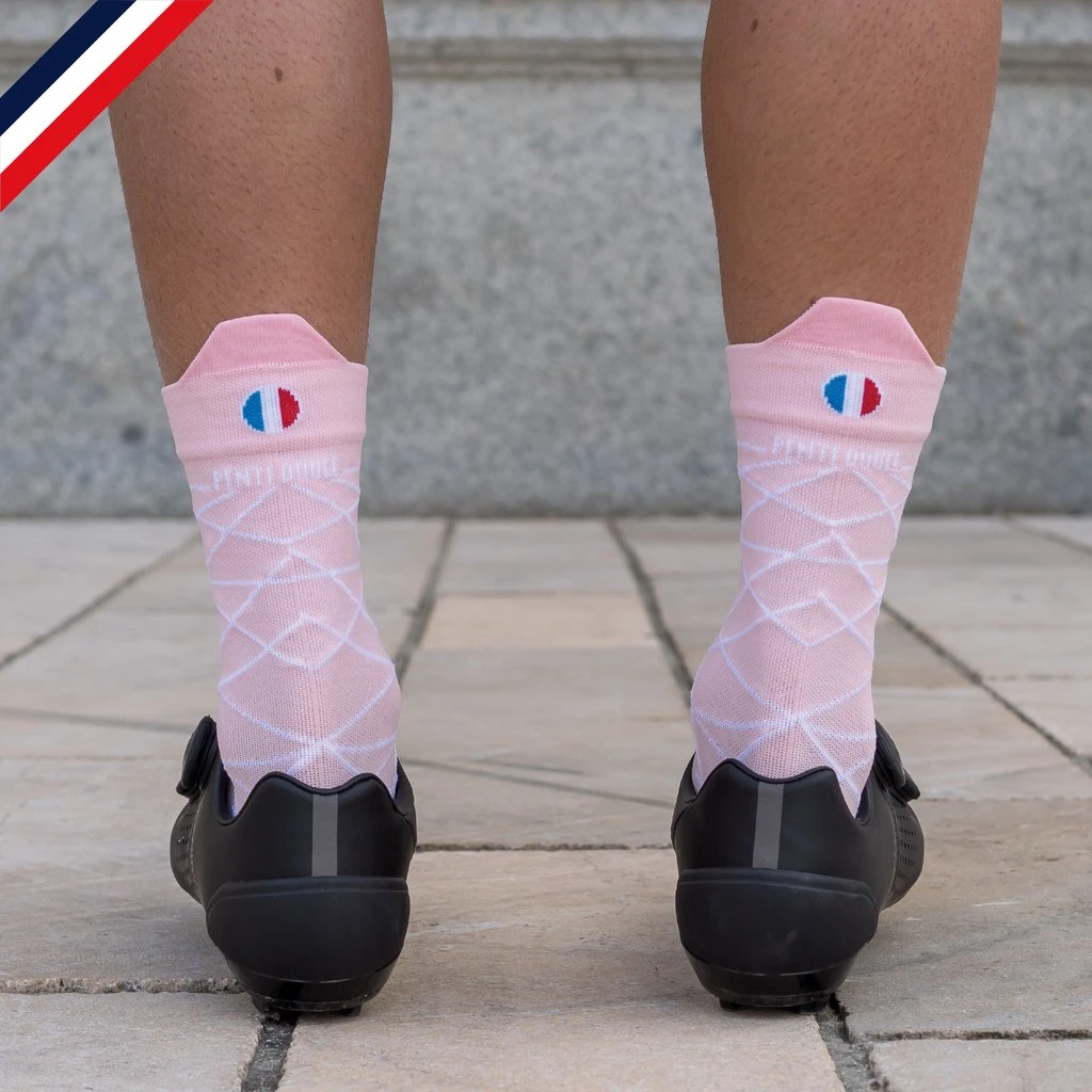 Chaussettes De Cyclisme : Rose Poudrée – Image 2
