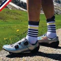 Chaussettes De Cyclisme : Marinière Jaune