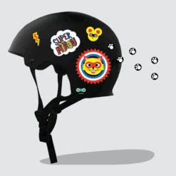 Autocollants Déco Casque Vélo Enfant - Super Miaou